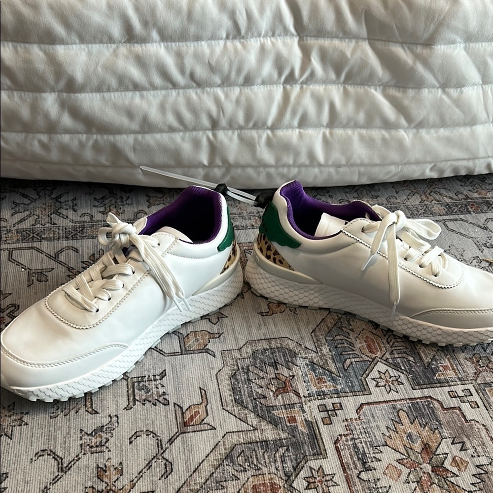 John Richmond - NEW!!COLORBLOCK SNEAKER IN WHITE/CELESTE/GREEN - Size 9 - Picture 8 of 9